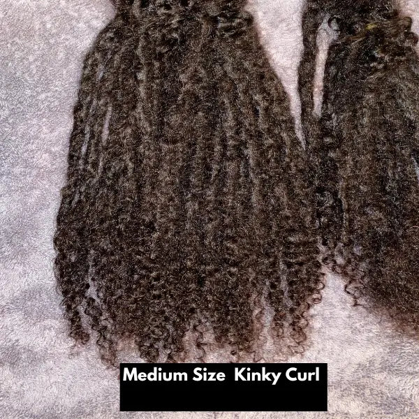 Kinky Curl Human Hair Loc Extensions | Handmade Full Set | 80–90 Locs FRVR MUSE