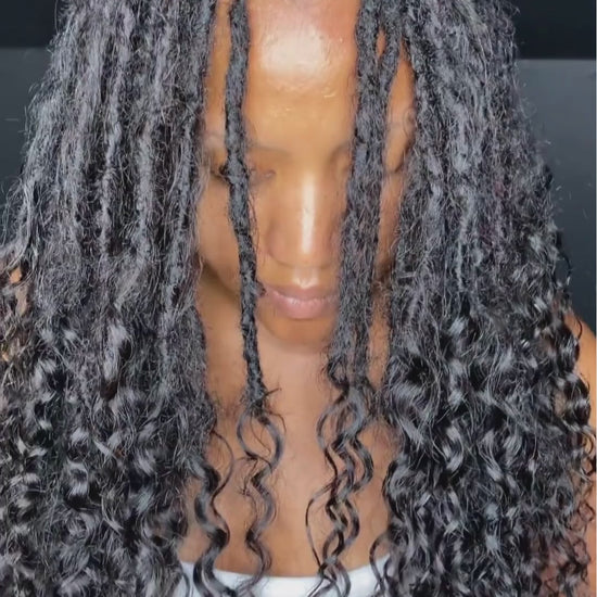 Curly dreadlock loc extensions inspired by Meagan Good and Lisa Bonet