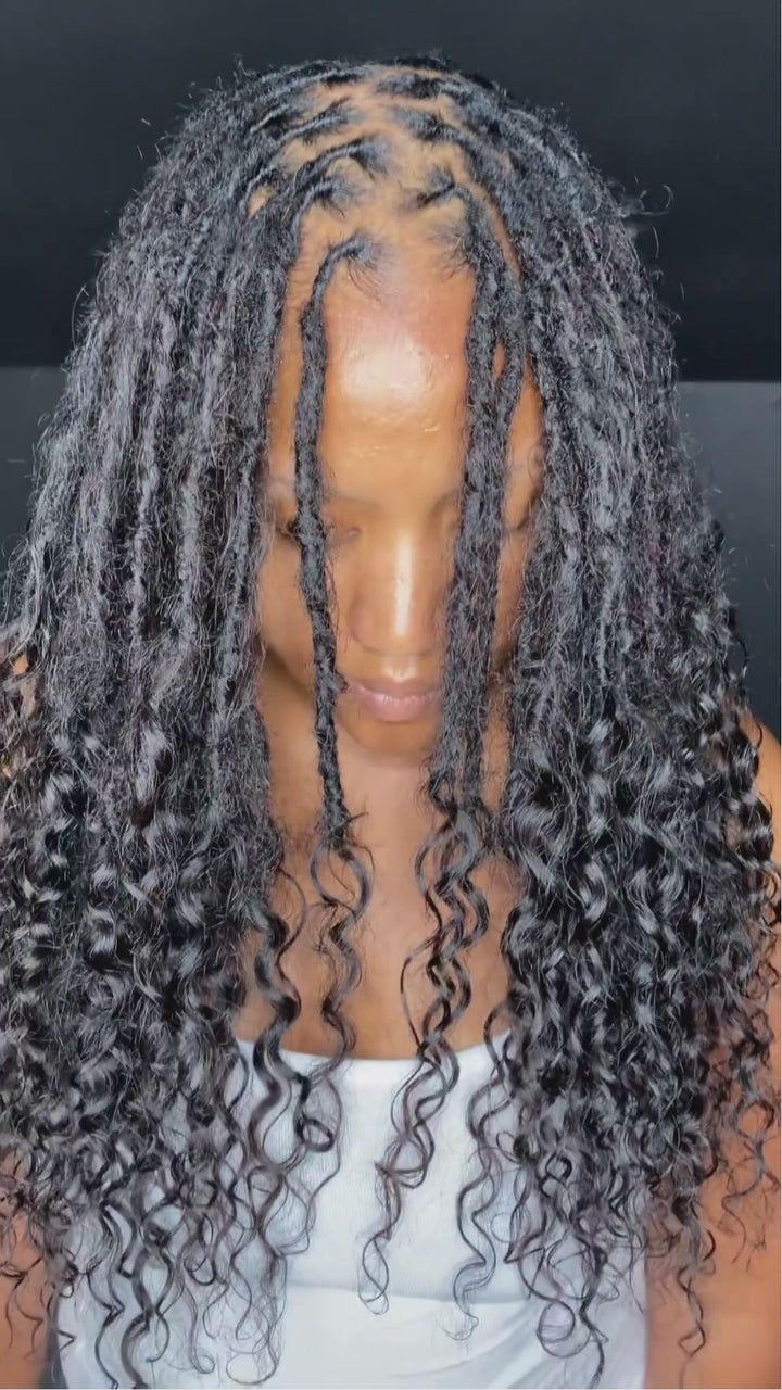 Curly dreadlock loc extensions inspired by Meagan Good and Lisa Bonet