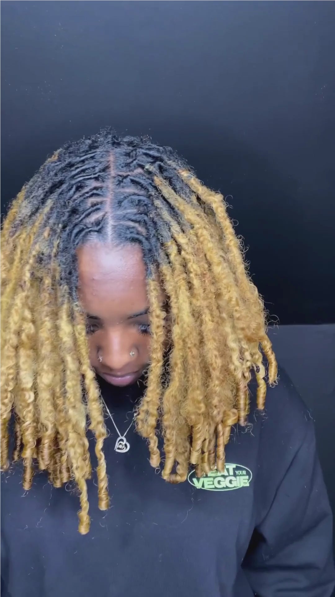 Coil Curl Human Hair Loc Extensions | Handmade Full Set | 80–90 Locs