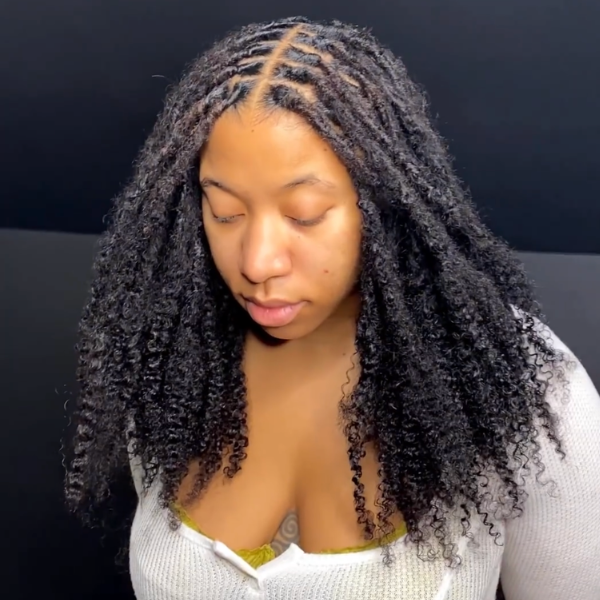 Curly dreadlock loc extensions inspired by Meagan Good and Lisa Bonet