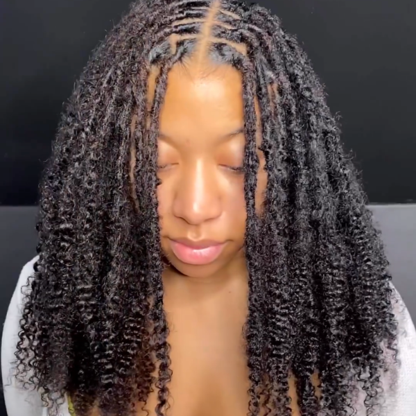 Curly dreadlock loc extensions inspired by Meagan Good and Lisa Bonet