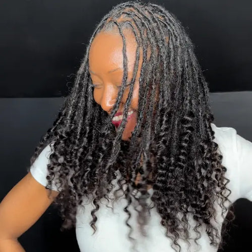 Curly dreadlock loc extensions inspired by Meagan Good and Lisa Bonet