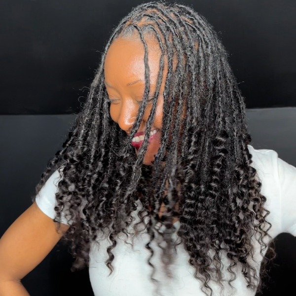 Curly dreadlock loc extensions inspired by Meagan Good and Lisa Bonet