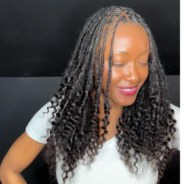 Curly dreadlock loc extensions inspired by Meagan Good and Lisa Bonet