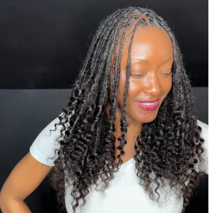Curly dreadlock loc extensions inspired by Meagan Good and Lisa Bonet