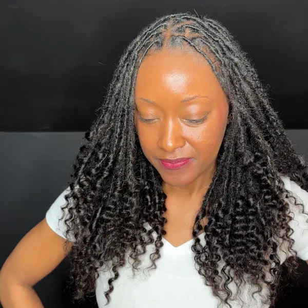 Curly dreadlock loc extensions inspired by Meagan Good and Lisa Bonet