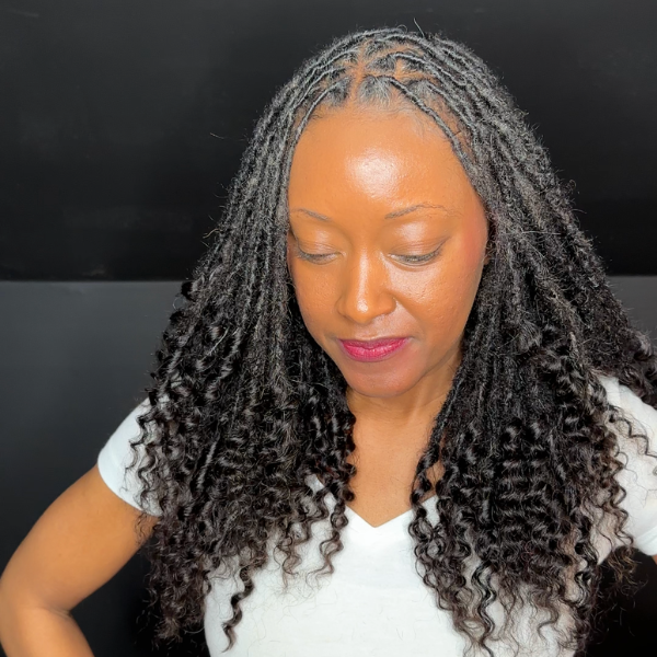 Curly dreadlock loc extensions inspired by Meagan Good and Lisa Bonet