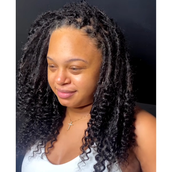 Curly dreadlock loc extensions inspired by Meagan Good and Lisa Bonet