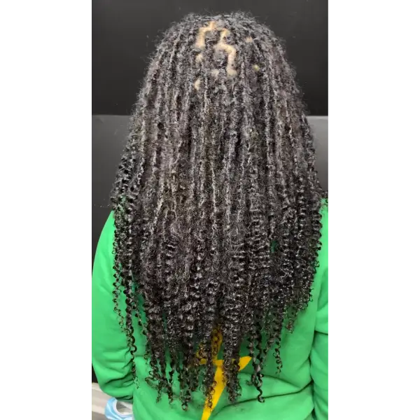 Kinky Curl Human Hair Loc Extensions | Handmade Full Set | 80–90 Locs FRVR MUSE