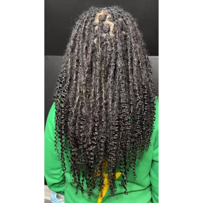 Kinky Curl Human Hair Loc Extensions | Handmade Full Set | 80–90 Locs FRVR MUSE