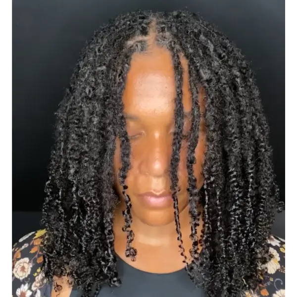 Kinky Curl Human Hair Loc Extensions | Handmade Full Set | 80–90 Locs FRVR MUSE
