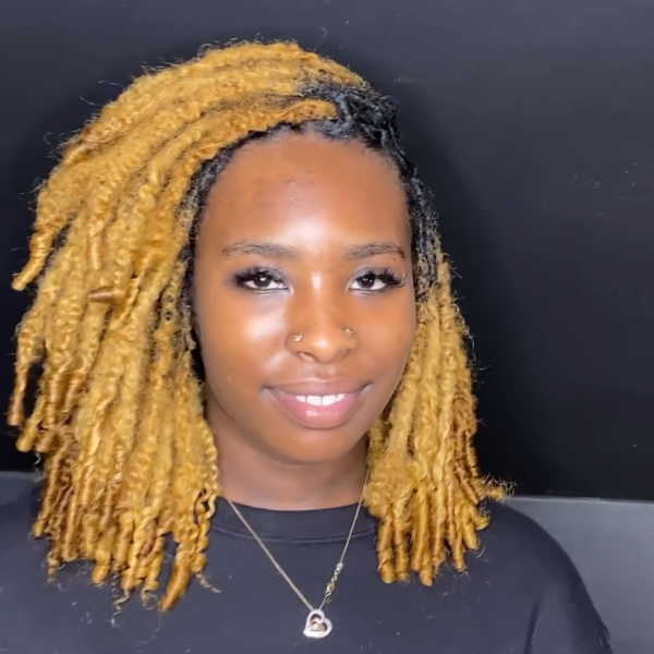 Curly dreadlock loc extensions inspired by Meagan Good and Lisa Bonet