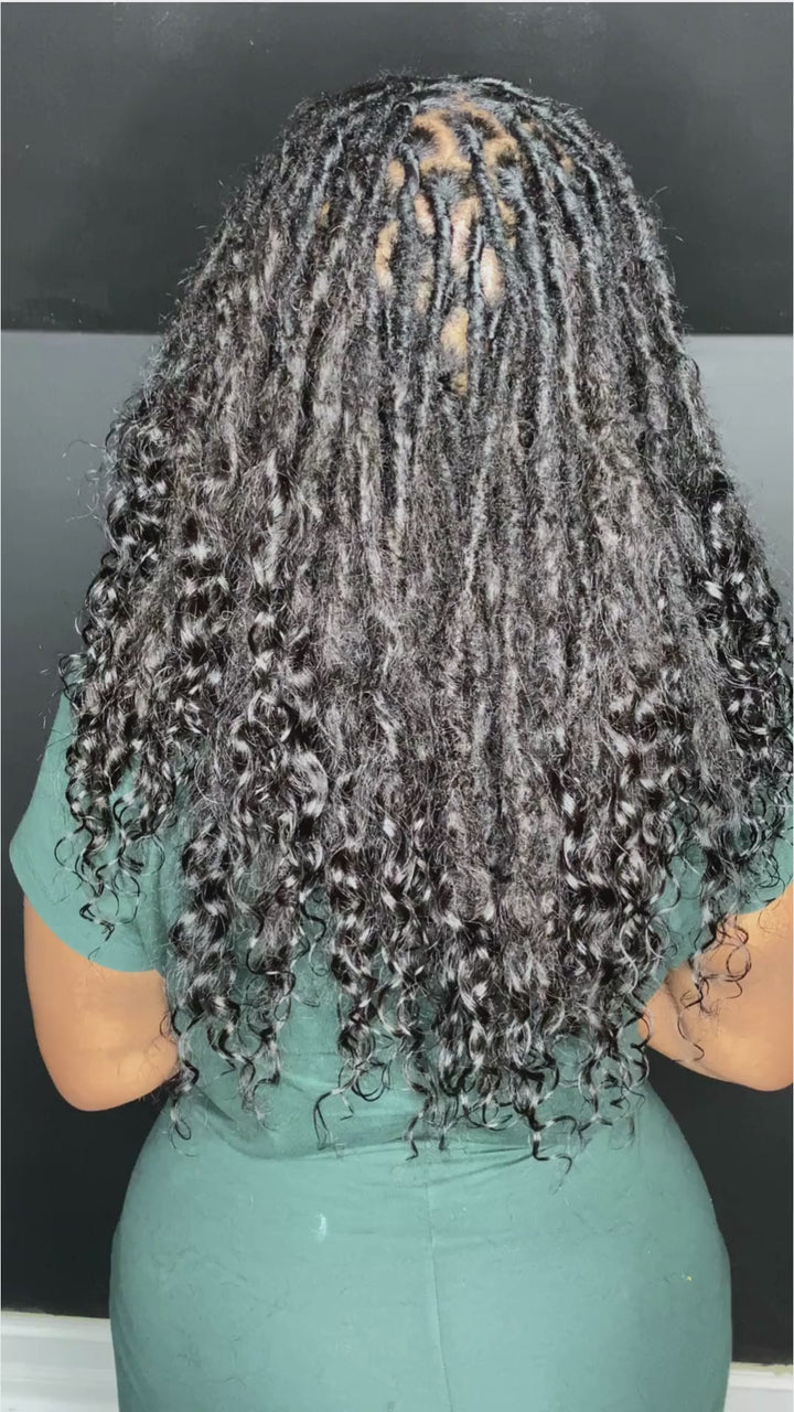 Curly dreadlock loc extensions inspired by Meagan Good and Lisa Bonet