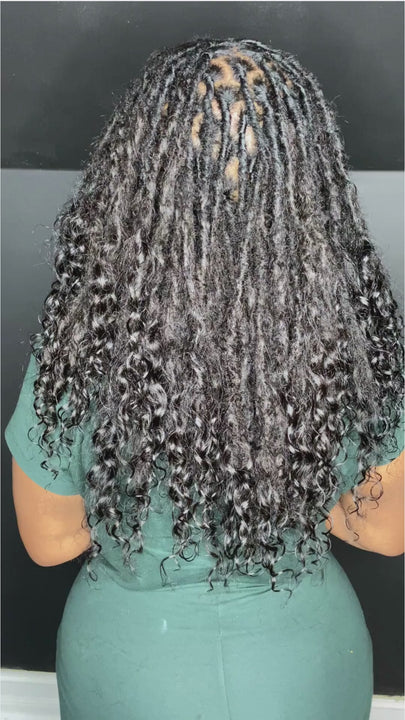 Curly dreadlock loc extensions inspired by Meagan Good and Lisa Bonet
