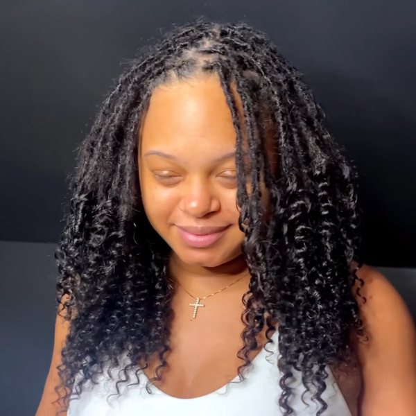 Curly dreadlock loc extensions inspired by Meagan Good and Lisa Bonet